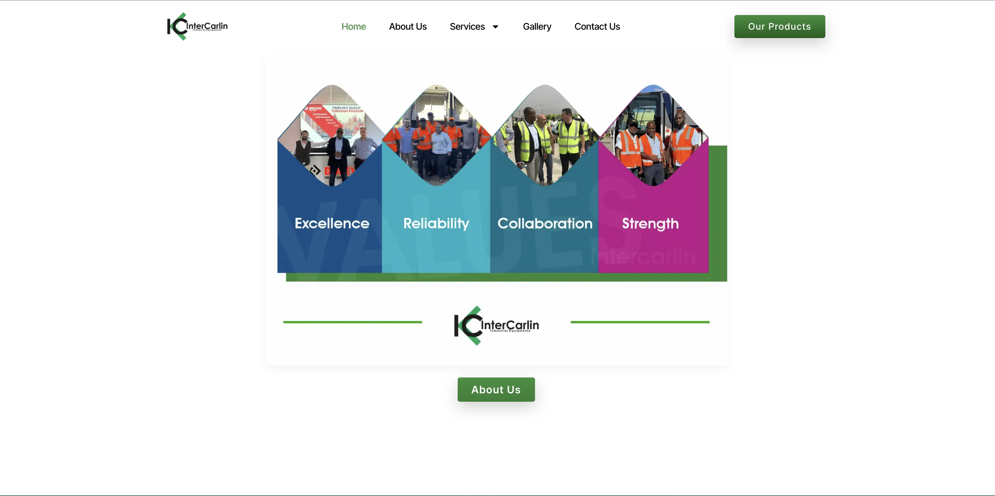Intercarlin construction company website designed by Timothy Iloba, leading website developer in Nigeria